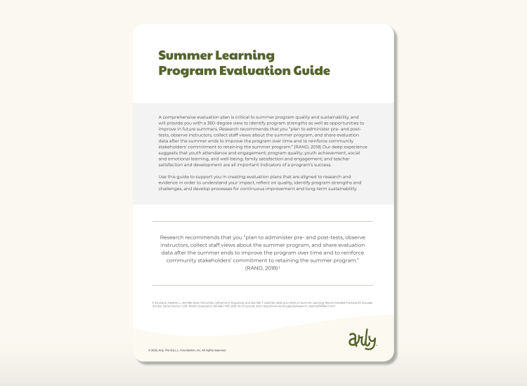 Summer Learning program evaluation guide Images